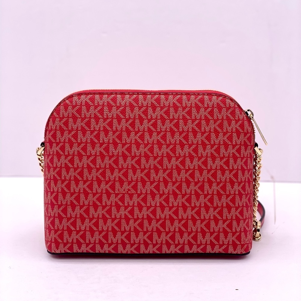 MICHAEL KORS Medium Logo Dome Crossbody Bright Red Multi - Picture 11 of 14